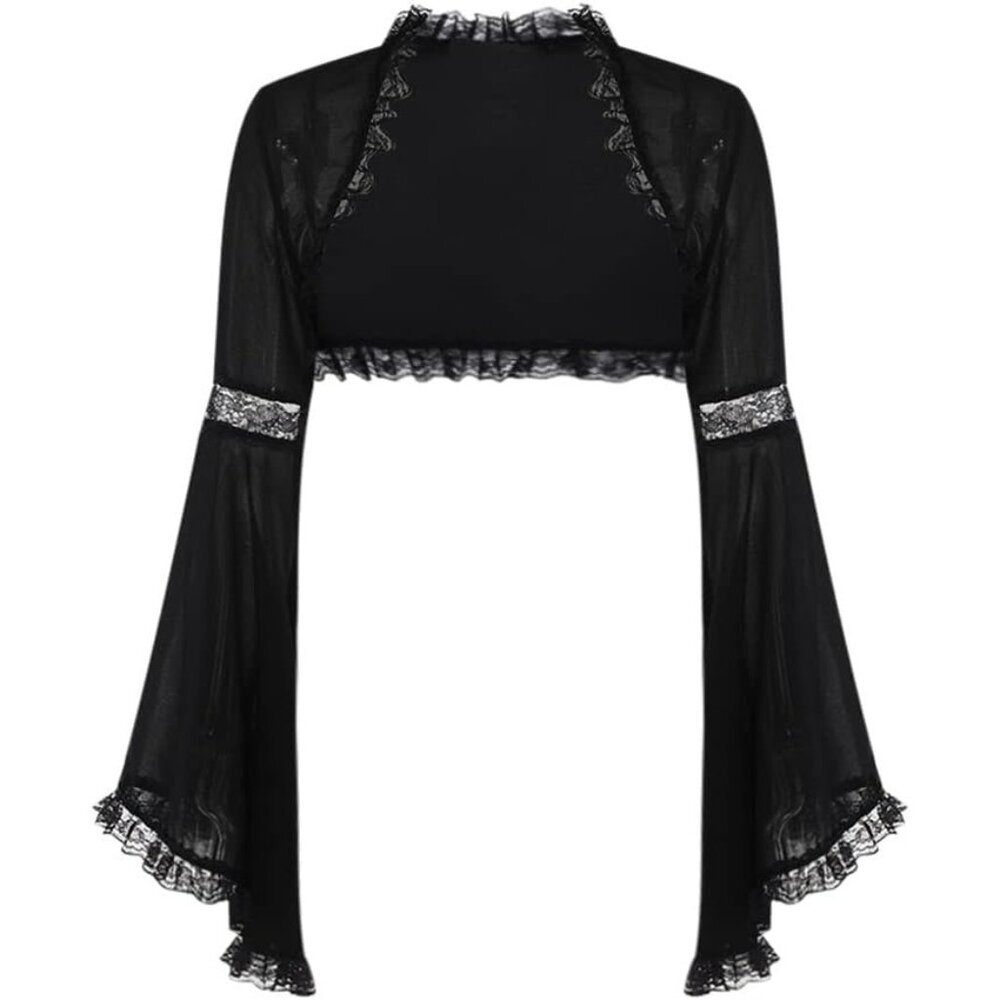 Women's Black 7 Evening Dresses Short Cardigan Top Trad Goth Shawls And Wraps